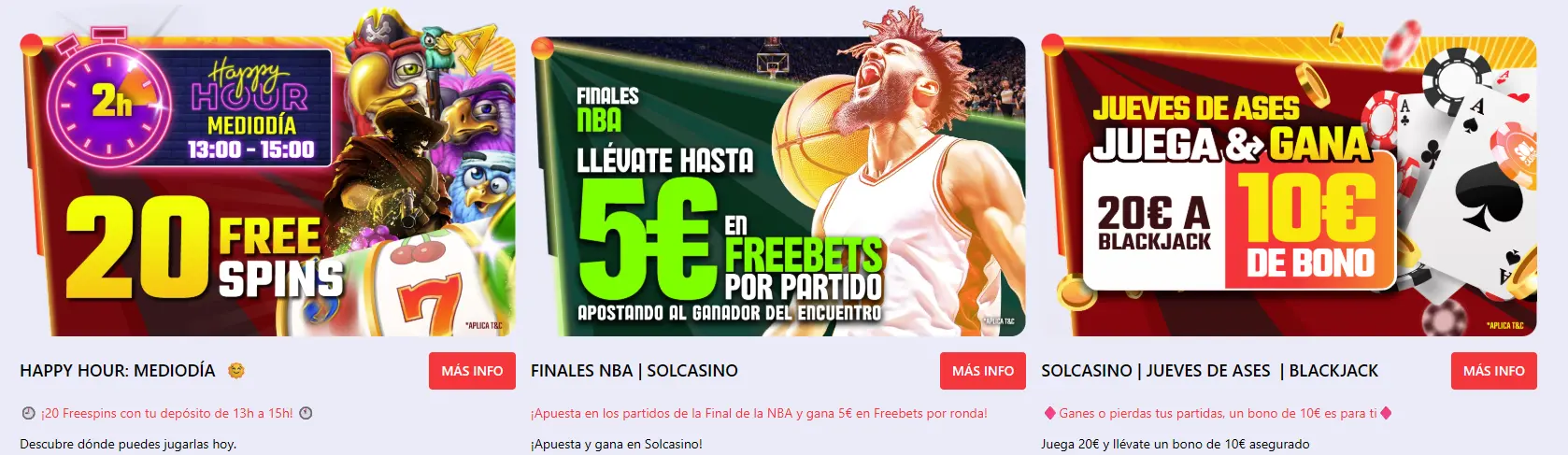 Sol Casino mejores códigos promocionales